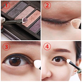 JUN-H Pack of 100 Dual Ended Oval Make-Up Eyeshadow Brushes Disposable Eyeshadow Applicator Double-Sided Sponge Applicator Suitable for Women and Girls Use Daily Makeup