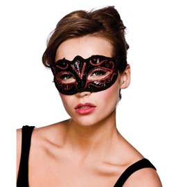Verona Eyemask Mask for Masquerade Fancy Dress - Red Glitter