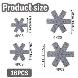 16PCS Pot Pan Protectors, Pot and Pan Protectors 4 Different Sizes Pan Separators Pads Anti-Scratch, Pan Separators & Pan Protectors for Stacking Cookware in Kitchen Cupboard