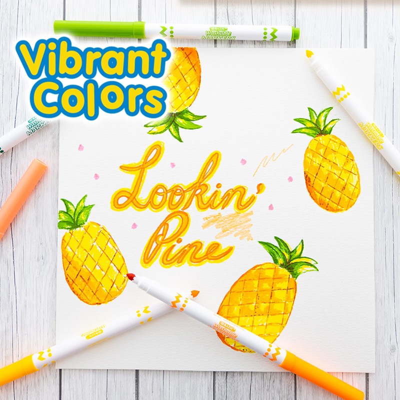 BAZIC Products 10 Color Fine Line Washable Markers (1224-24P)