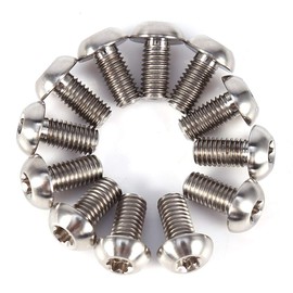 VGEBY1 12Pcs Disc Brake Rotor Bolts, Titanium Alloy Torx Head Rotors Bike Brake Bolt Screws(Silver-M5x10)