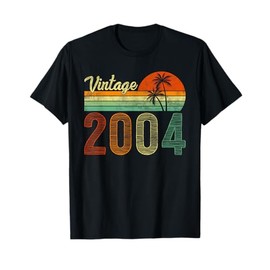 Vintage Born in 2004 Years Old 21st Birthday Gifts Funny Tee T-Shirt