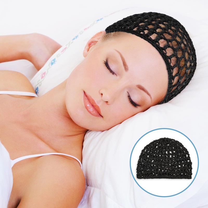Abeillo 3PCS Crochet Hair Net, Soft Hair Net for Silk