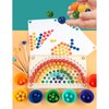 Wooden Peg Board Beads Game Educational Rainbow Clip Beads Puzzle