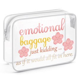 Funny Quote Gifts for Women Clear Makeup Bags with Zipper Funny Sarcasm Gifts Friendship Gifts for Friends Cosmetic Travel Bag Organizer Emotional Baggage Bag Funny Gifts for Friends Adult Humor