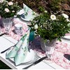 20 Napkins White Roses on Mint Flowers Table Decoration 33