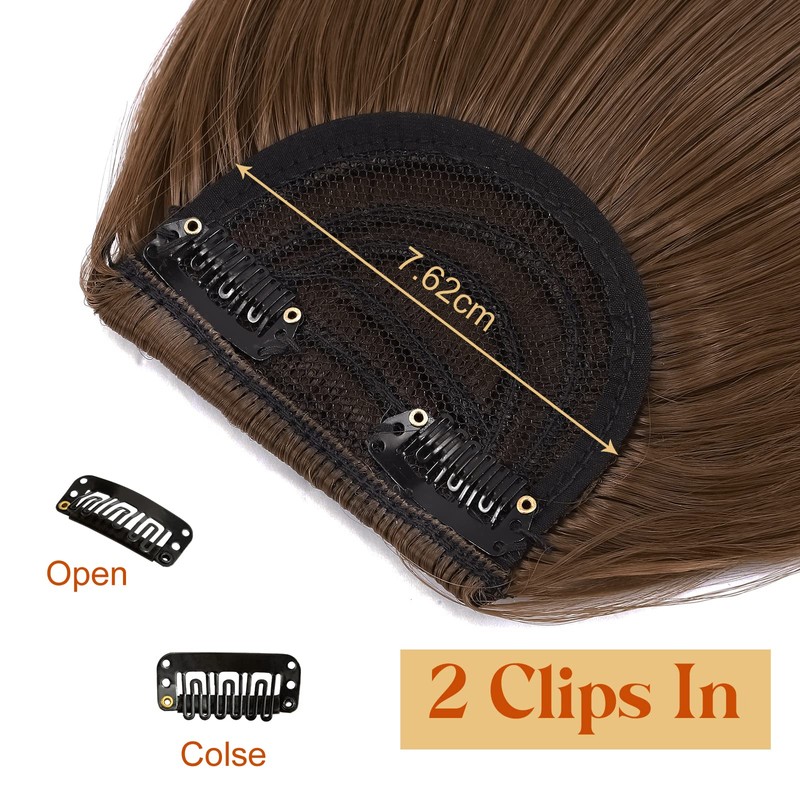 Elailite Clip-In Fringe Hairpiece, 30 g, 20 cm, Fringe Extension,