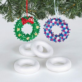 Baker Ross ET311 Mini Polystyrene Rings Value Pack for Kids Arts Ideal for Model Making, Crafting, Gifts, Keepsakes and More (Pack of 10), Assorted