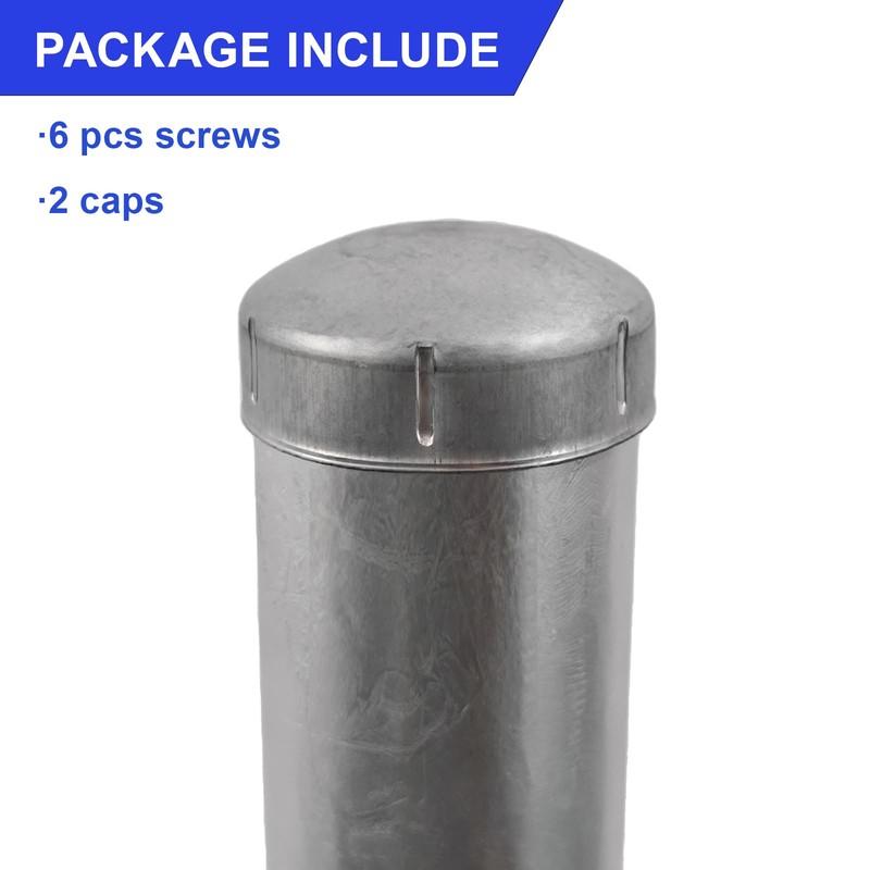 GRELWT 2 Pack 2-3/8" OD Metal Post Extender, 12" Fence
