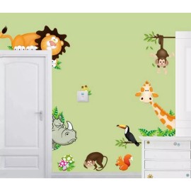 DaraBaby Vinil Decorativo Infantil Animales Salvajes De La Selva Sala