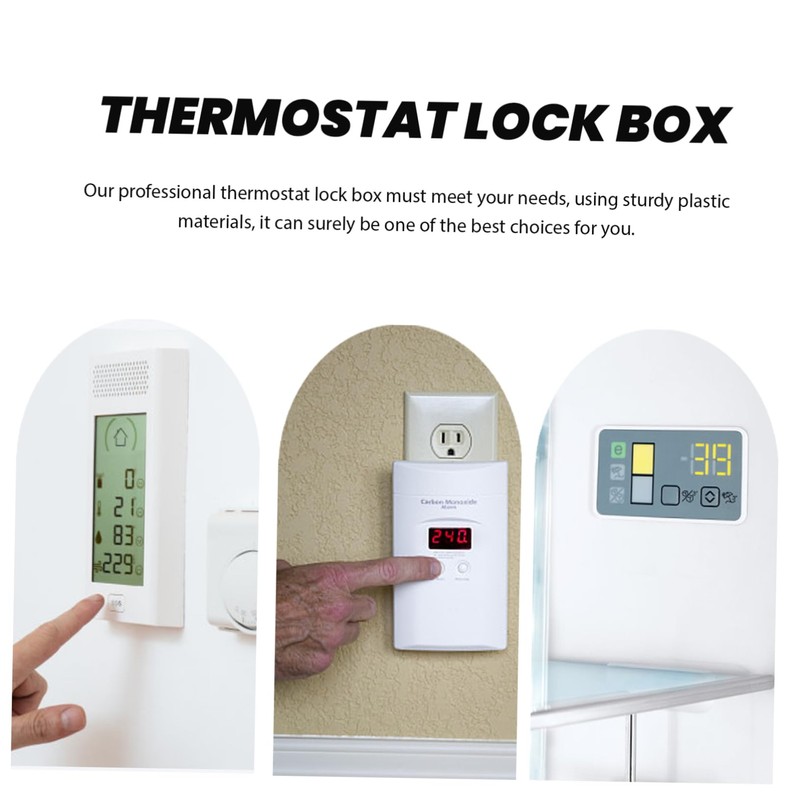 TEHAUX Transparent Wall Mounted Thermostat Lock Box Keyed Protective Cover