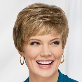 Casey WhisperLite Wig by Paula Young - Short, Ultra-Chic Pixie Wig with Neat, Straight Layers / Multi-tonal Shades of Blonde, Silver, Brown, and Red