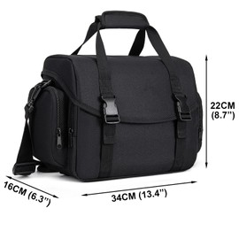 XSY Men's Camera Bag Women's DSLR Shoulder Bag Unisex Messenger Sling Shoulder Bag for Canon Nikon Sony SLR Cameras, D13 - Black, 34 x 16 x 22 CM, Shoulder bag