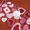 YINFUNG Valentines Table Runner Embroidered Heart Red Hot Pink 13x54IN