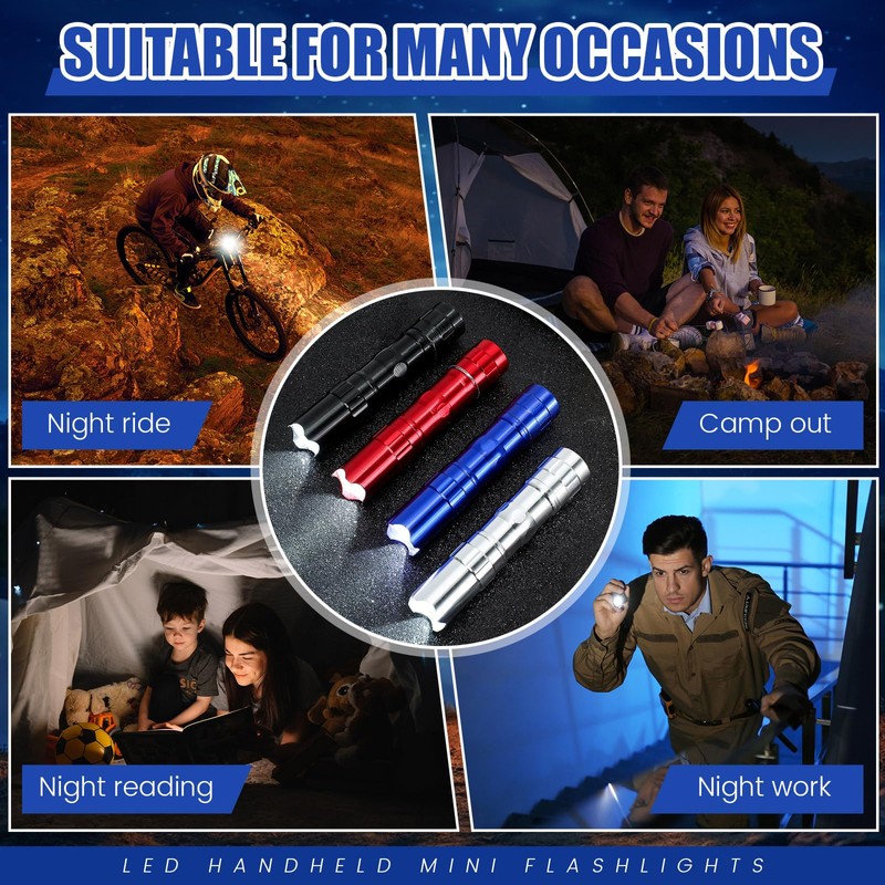 Tujoe 36 Pcs Mini Flashlights Bulk Bright Aluminum LED Handheld