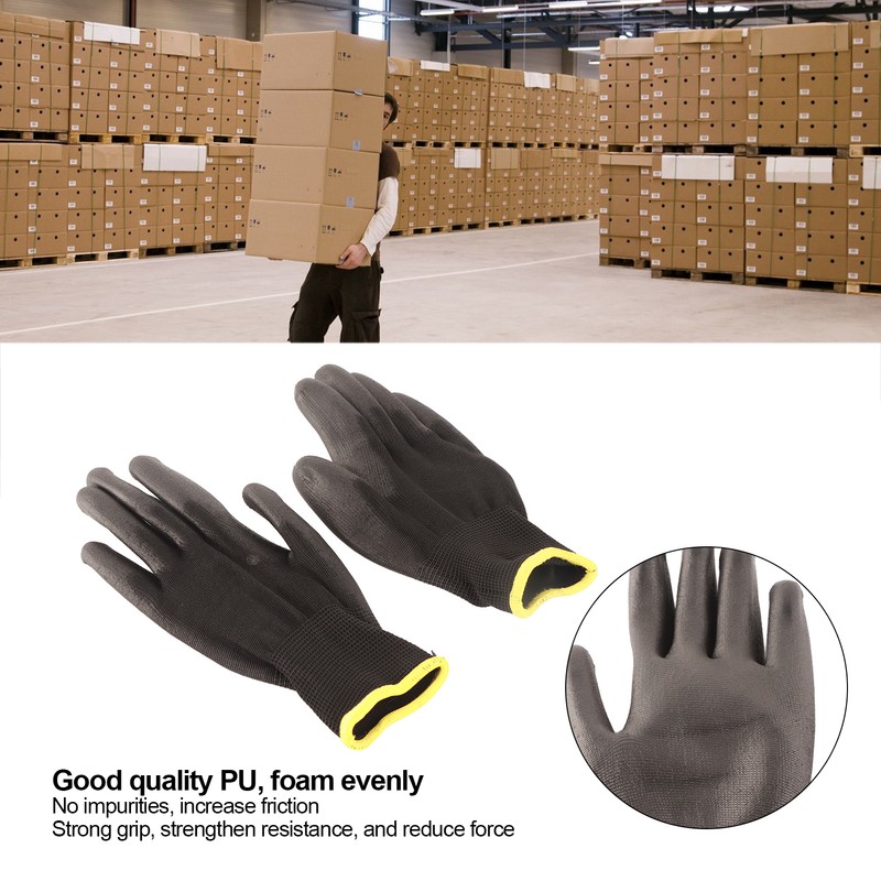 10 Pairs Safety Work Gloves PU Coated Static Proof Nylon