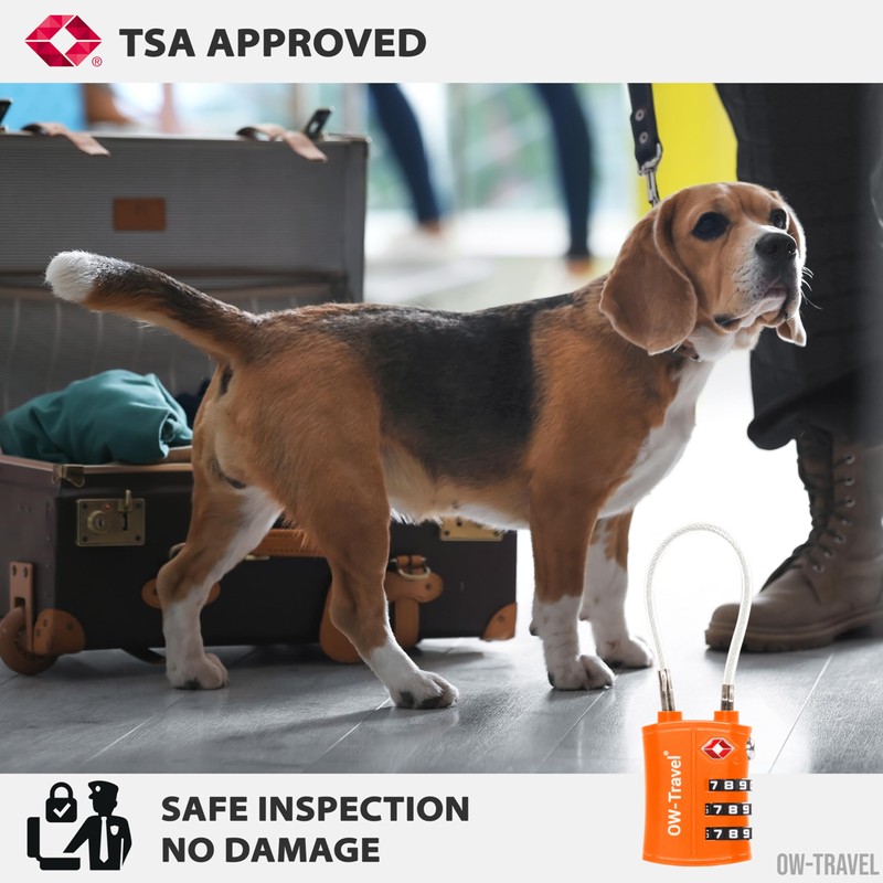 OW-Travel TSA Approved Luggage Locks (2 Pack) 3 Digit Heavy