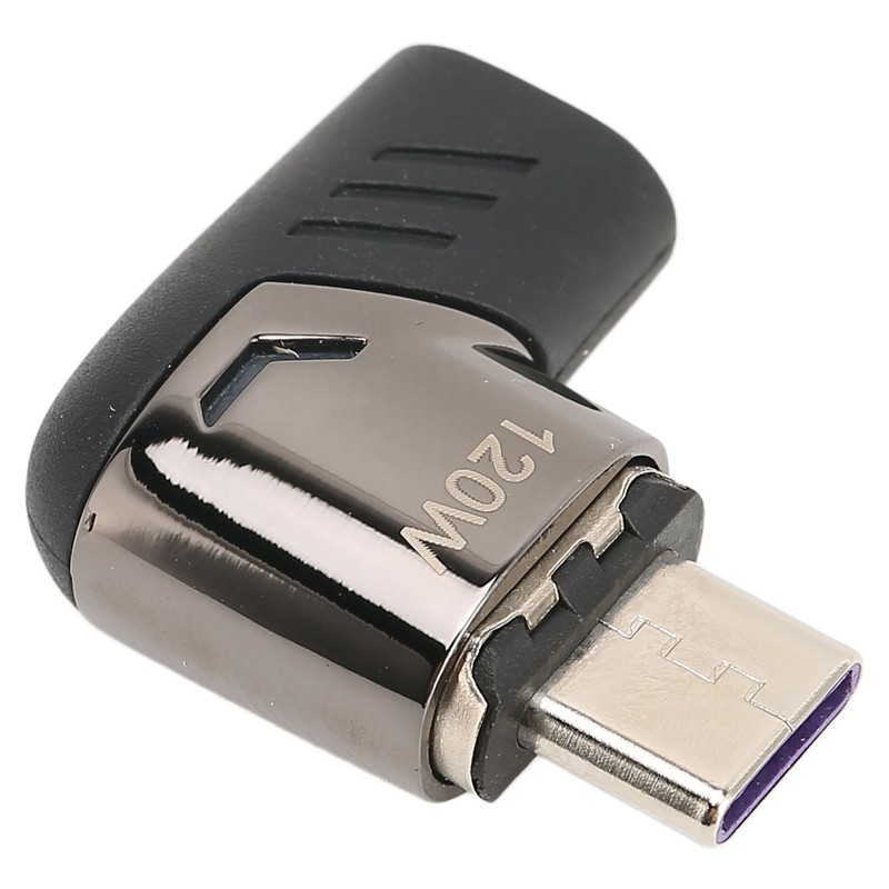 USB C Magnetic Adapter Right Angle with Light PD 120W