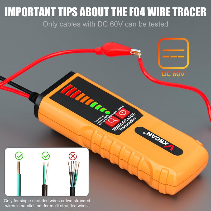 VXSCAN F04 Underground Wire Locator Tracer Tone Generator Kit and