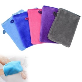 ZFRITP 5 Stück Waschlappen, Waschlappen, Mikrofaser, Waschlappen, Waschlappen, Baden, Abschminken, Gesichtswäsche, 15 x 21 cm (5 Farben)