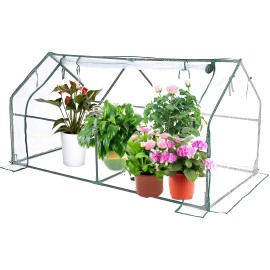 47''X23.6''X23.6'' Garden Greenhouse Outdoors, Portable Mini Greenhouse, Small Garden Greenhouse for Plants/Flowers/Vegetablesframe material: Metal, Cover Material: pvc(frame&cover)