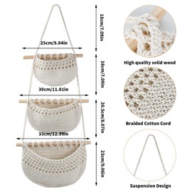 Dokeno Hanging Wall Bag Organiser, Wall Hanging Bag Hanging Bag Storage Bag Hanging Organiser Door Wall Hanging Organiser Wall Hanging Bag for Children's Room (Beige2)