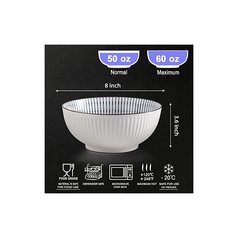 Houlu 60 oz Pho Bowls, Large Soup Bowl, Japanese Ramen