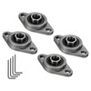 sourcing map 4pcs KFL08 Flanged Pillow Block Bearings 8mm Bore,