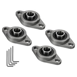 sourcing map 4pcs KFL08 Flanged Pillow Block Bearings 8mm Bore, Zinc Alloy Self Aligning Flange Mounted Bearings