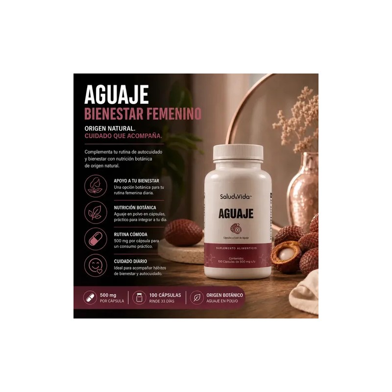 Aguaje 300 Cápsulas de 500 mg | 100% Puro |