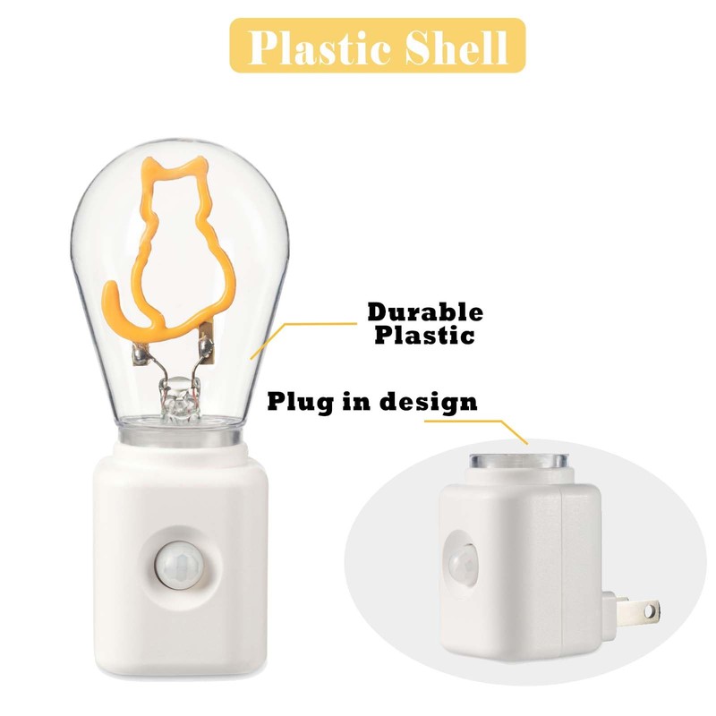 Yaoten Vintage Farmhouse Filament LED Night Light Plug-in, Dusk-to-Dawn &