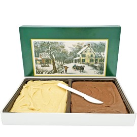 Home Made Creamy Chocolate/Peanut Butter Fudge - 24 OZ Currier and Ives Gift Box