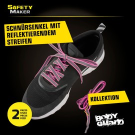 SAFETYMAKER Reflective Shoelaces Pink