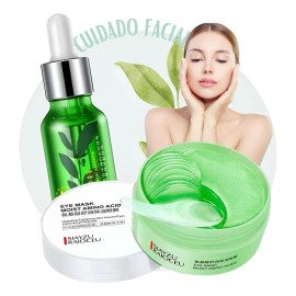 Kit Serum Té Verde + Parches Ojos Amino Ácido 2 Pz Facial
