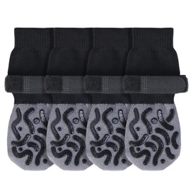 Double Sides Non-Slip Dog Socks with Grippers to Prevent Licking Paws, Strong Traction for Senior Dogs, Paw Protector, 2 Pairs Anti-Slip Dog Socks for Hardwood Floors (M)