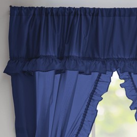 Stoneberry Home® Ruffled Window Curtain Set Polyester Dark Sea