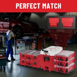 BYERN AUTO Heavy Duty Mounting Plate Compatible with Milwaukee Packout Toolbox System, Full Metal Base Plate with Powder Coat, Truck Bed Wall Floor Mount Van Garage Workshop Storage Organizer（2 pcs）