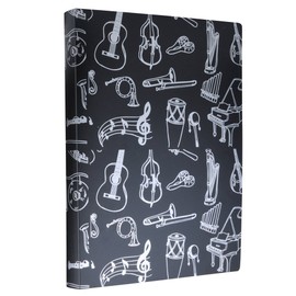 PUNK A4 Size eFile Display Book Folder for Report Sheets A4 ArtworksMusic Sheets Clippings(Music Instrument Black)