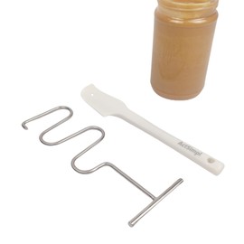 Natrual Peatnut butter stirrer kit,includes silicone scraper, nut butter mixer with handle, stirrer tool for mixing various butter,almond, peanut & jam