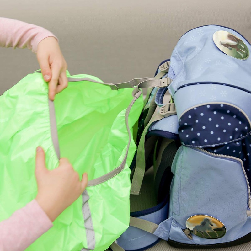 Ergobag Waterproof Rain Cover for School Backpacks, Fluorescent Colours, Reflectors,