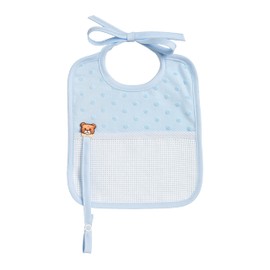 Filet - Made from soft fabric in 3D look with dummy strap and bag made of Aida fabric, ideal for newborns, 100% made in Italy, colour: light blue and white