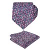 Alizeal Mens 3.15inches Exquisite Floral Tie with Small Flower Printed