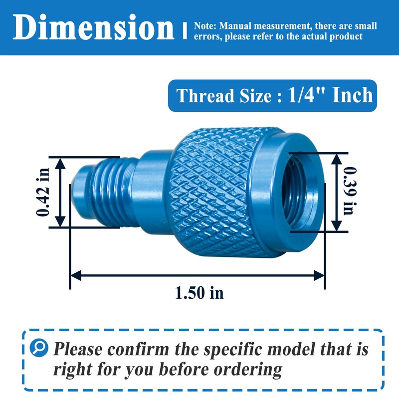 Ebrmeiwo 2Pcs 41123 1/4 inch Liquid Charging Adapter