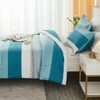 Litanika King Comforter Set White Teal - 3 Pieces Lightweight