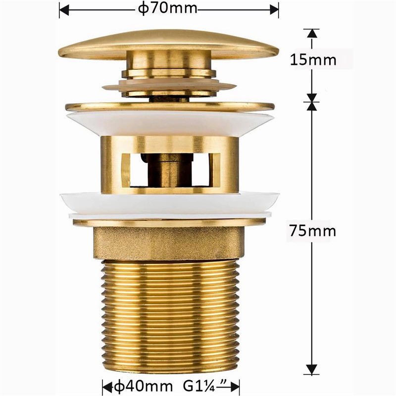 Universal Drain Fitting for Washbasins and Washbasins, Modern Pop-Up Click