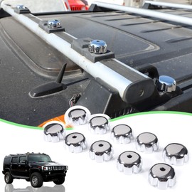 PIUGILH Roof Rack Knob End Cap Compatible with Hummer H2 2003-2009,ABS Silver Roof Luggage Rack Position Screws Knob Cover Auto Accessories