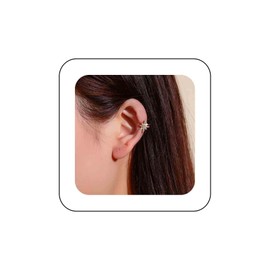 Andelaisi Boho Crystal Northstar Ear Cuff Earring Vintage Rhinestone North Star Cartilage Cuff Earring Gold Cz Star Cuff Wrap Earrings Bling Northstar Earrings Jewelry for Women (Gold)