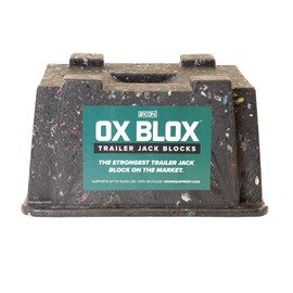 OX BLOX Heavy Duty Trailer Jack Block - Made in USA - Super Strong and Durable - 100% Recycled Plastic RV Jack Blocks - Trailers & Camper Essentials