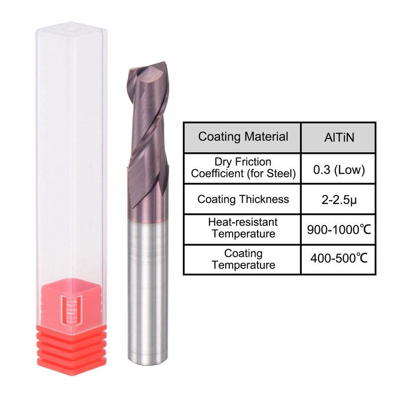 sourcing map Square Nose End Mill, 8mm Tip Dia Solid
