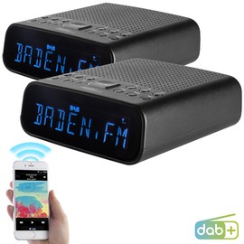 auvisio FM Radio Alarm Clock: Set of 2 DAB+ Radio Alarm Clock, VA Display, BT, 2 Alarm Times, USB Charging Port (Radio Alarm Clock Digital, DAB Digital Radio, Shelf)